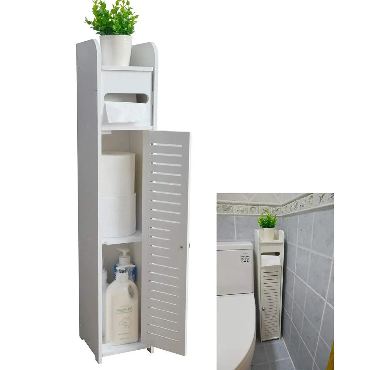 ESTANTE DE BAÑO DELGADO PORTA PAPEL