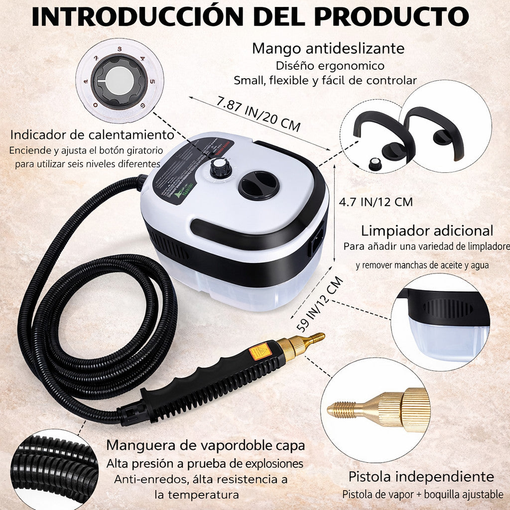 Limpiador A Vapor Presión 2500w Portátil