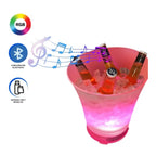 CUBETA HIELERA CON LUZ LED Y PARLANTE
